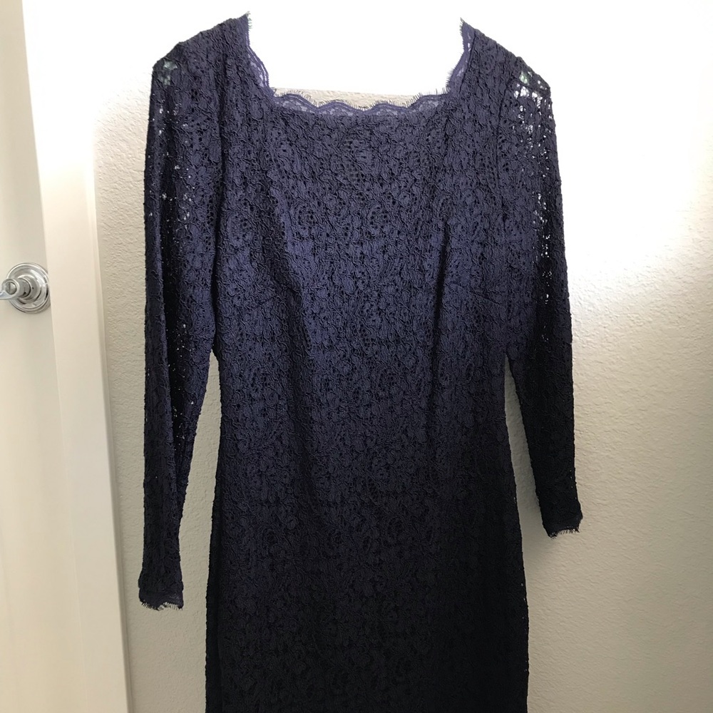 Navy Adrianna Papell lace dress